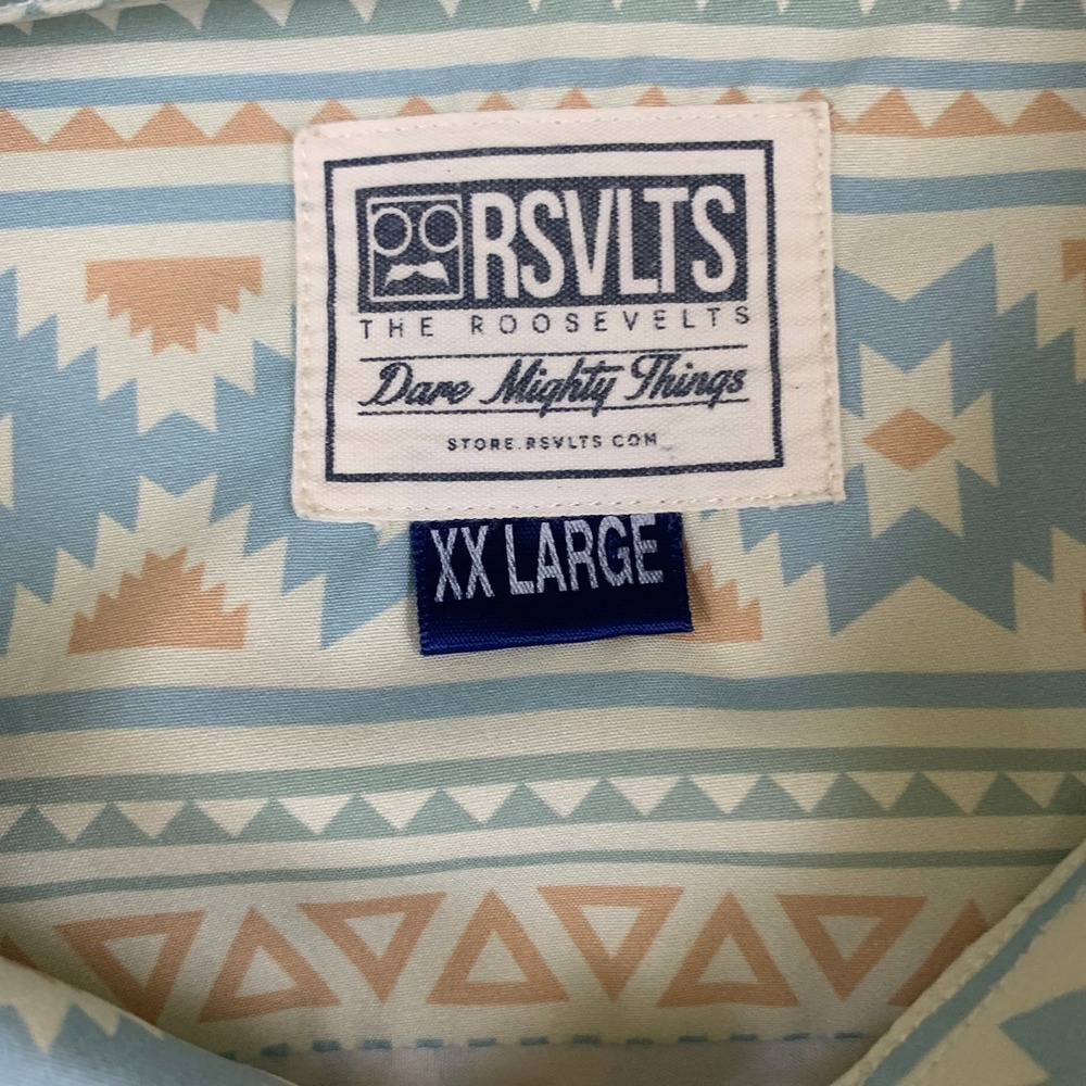 RSVLTS The Roosevelts XXL Southwestern Tribal Button Down Shirt Short Sleeve - Picture 3 of 9